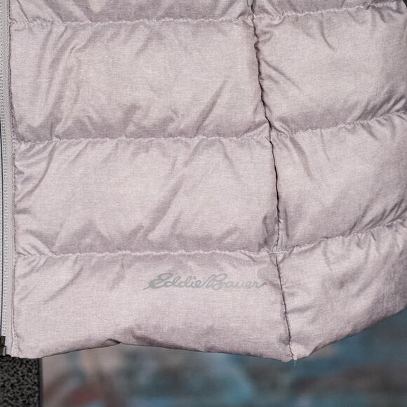 Eddie Bauer Women's Quilted Down Puffer Vest MEDIUM Full Zip EB650 Silvery Gray - Picture 2 of 6